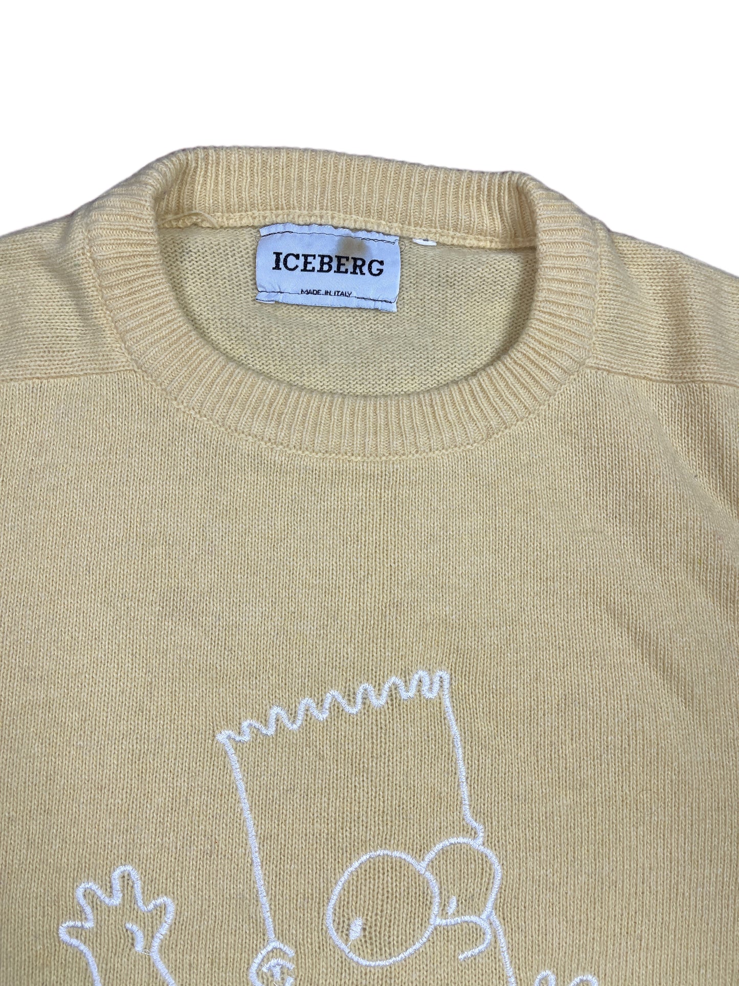 Vintage Iceberg Simpsons Knitted Sweatshirt Yellow - XL/XXL