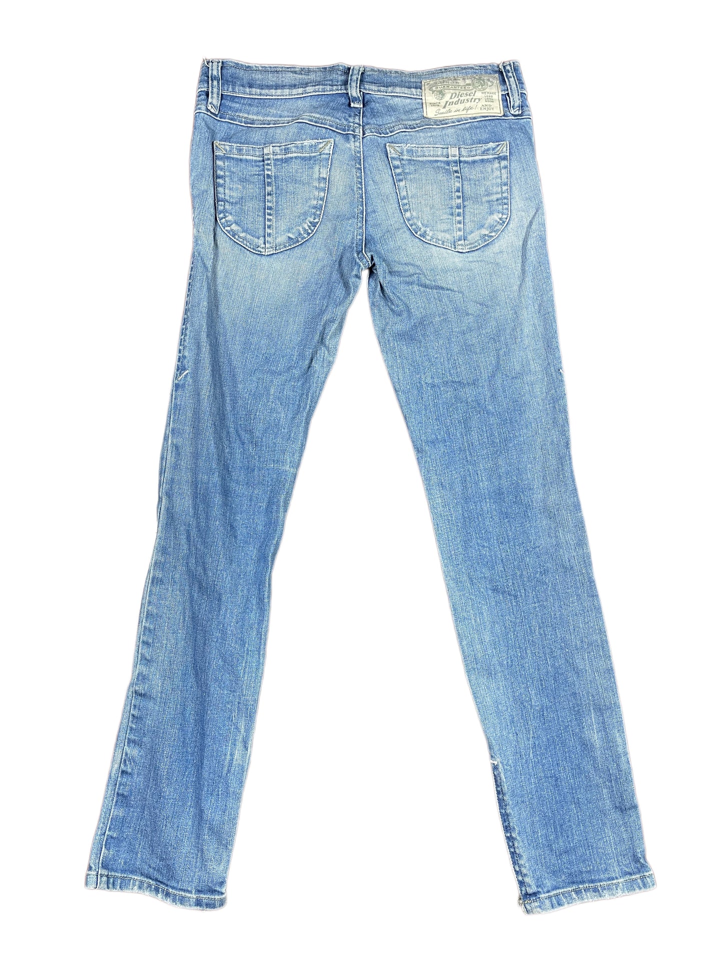 Y2k Diesel Distressed Skinny Denim Pants Blue - XS