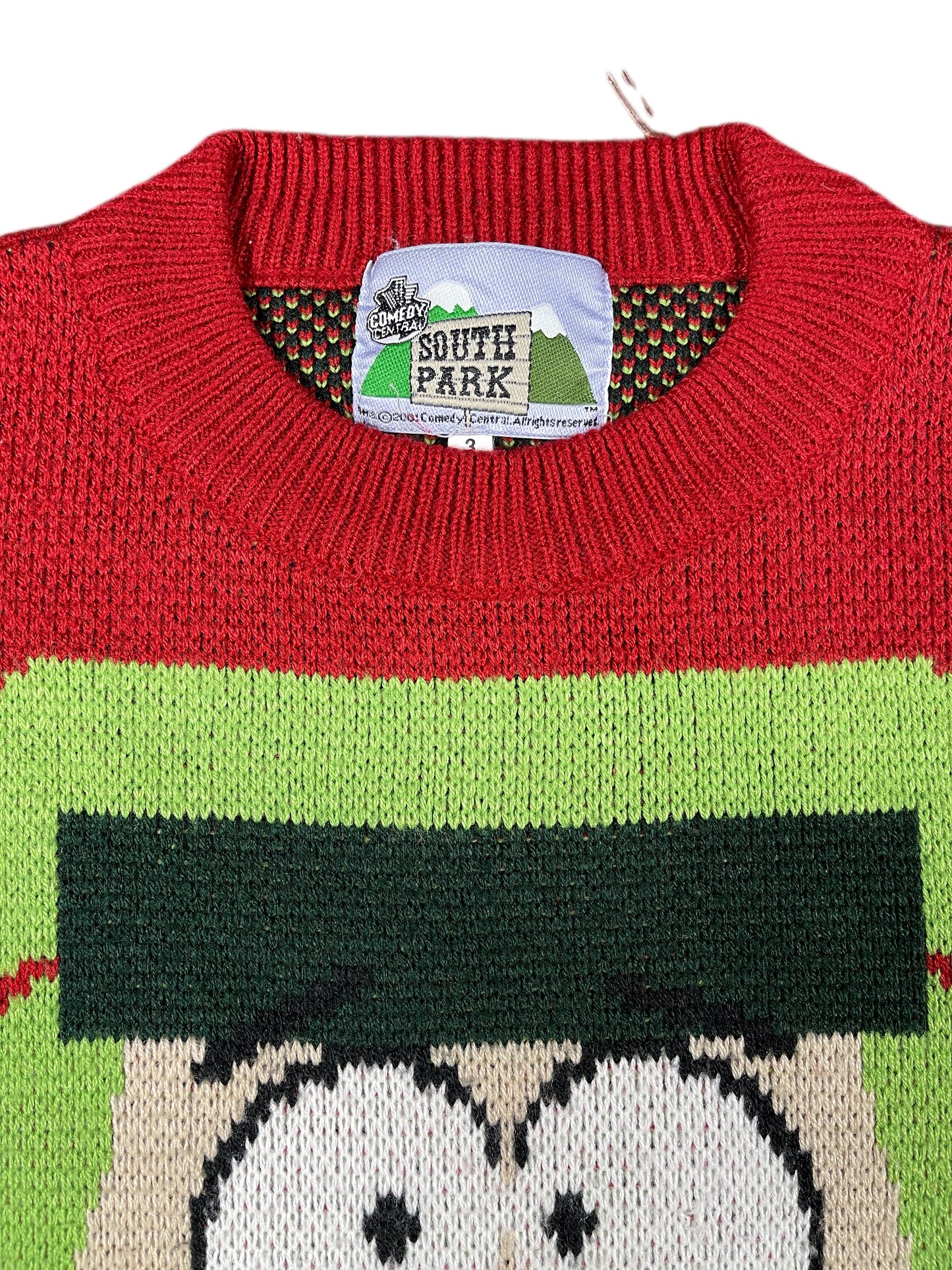 Vintage South Park 2001 Chunky Knitted Sweatshirt Red - M