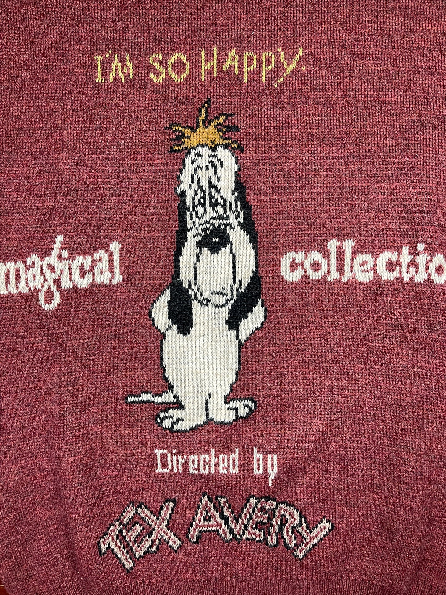 Vintage Droopy Studio Aventures Chunky Knitted Sweatshirt Red - XL