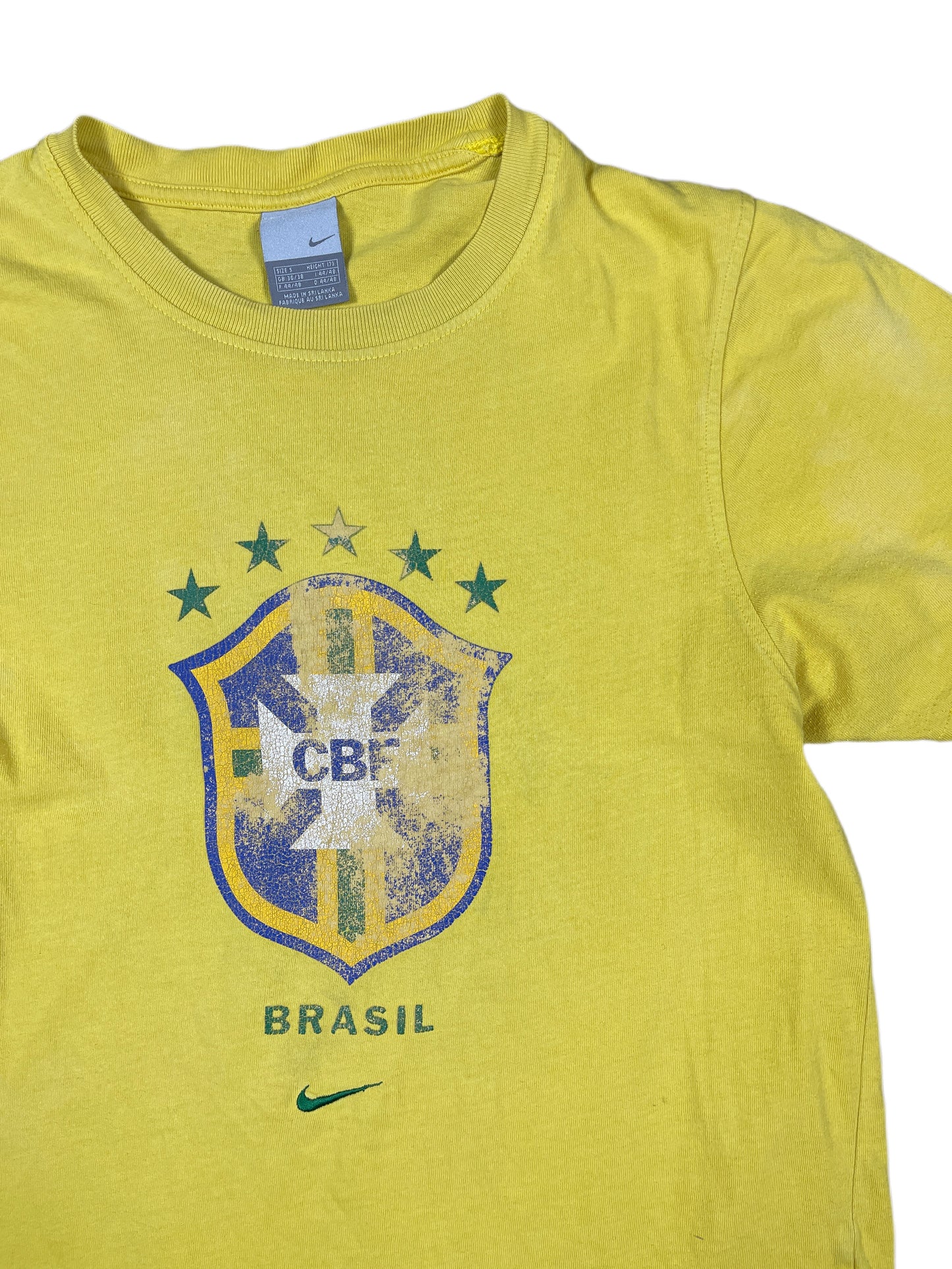 Y2k Nike Brasil T-Shirt Yellow - S