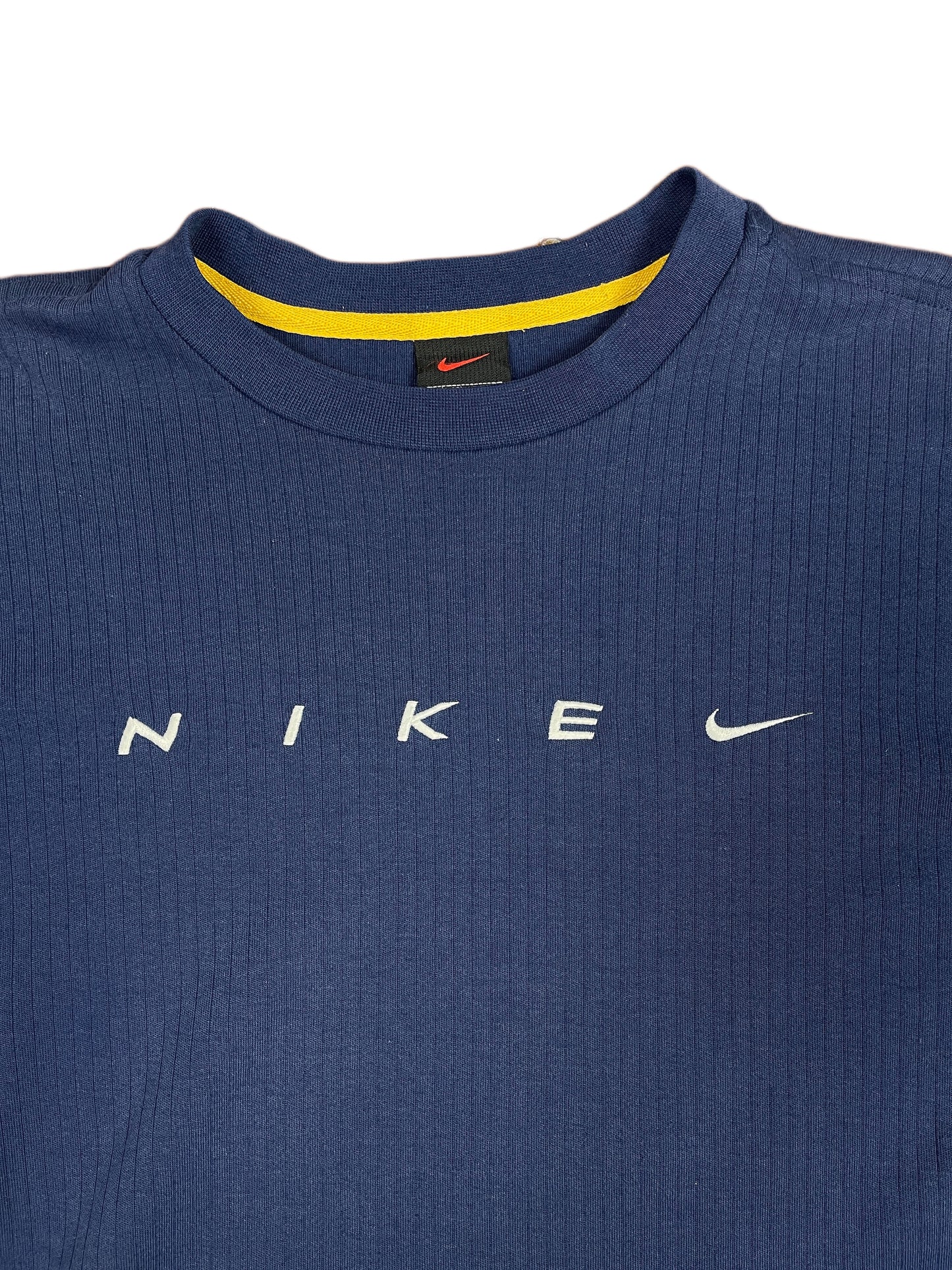 Vintage 1990s Nike Thin Sweatshirt Navy Yellow M