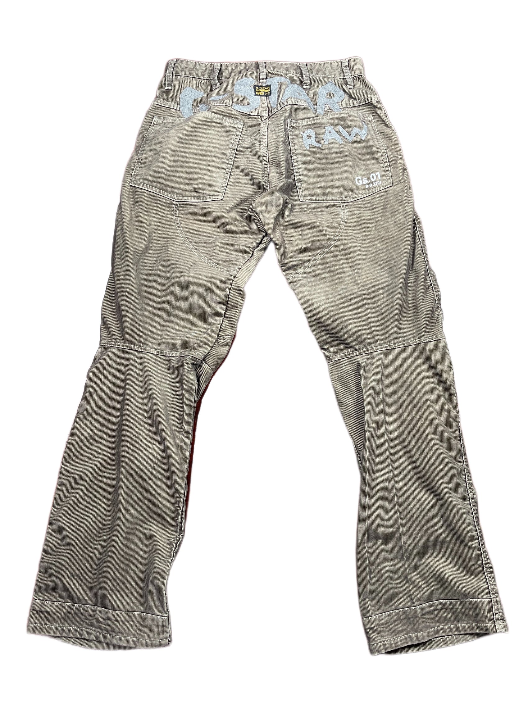 Y2k G-Star Corduroy Bootcut Pants Brown - M