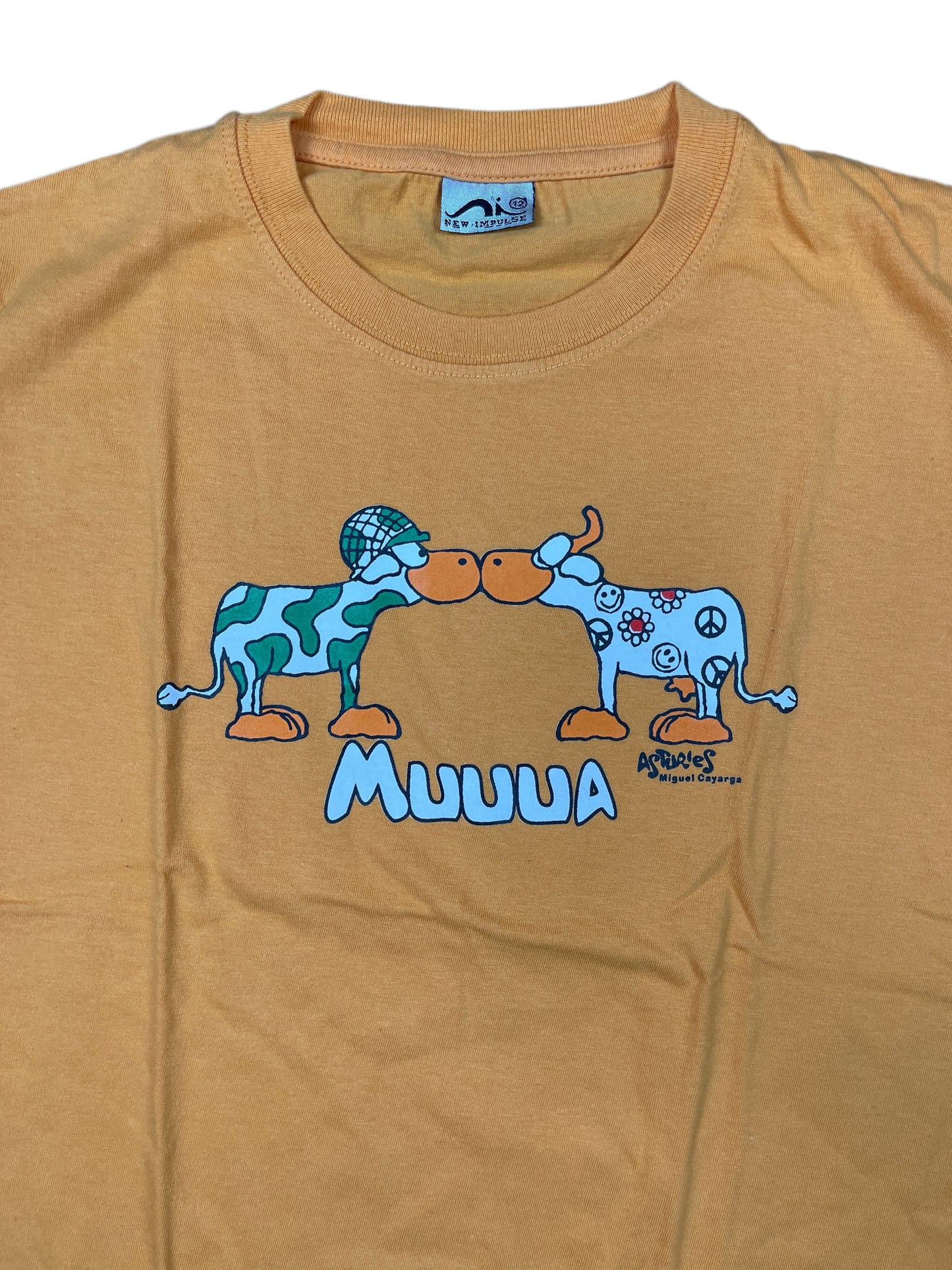 Vintage Cow T-Shirt Orange Miguel Carayga - XS