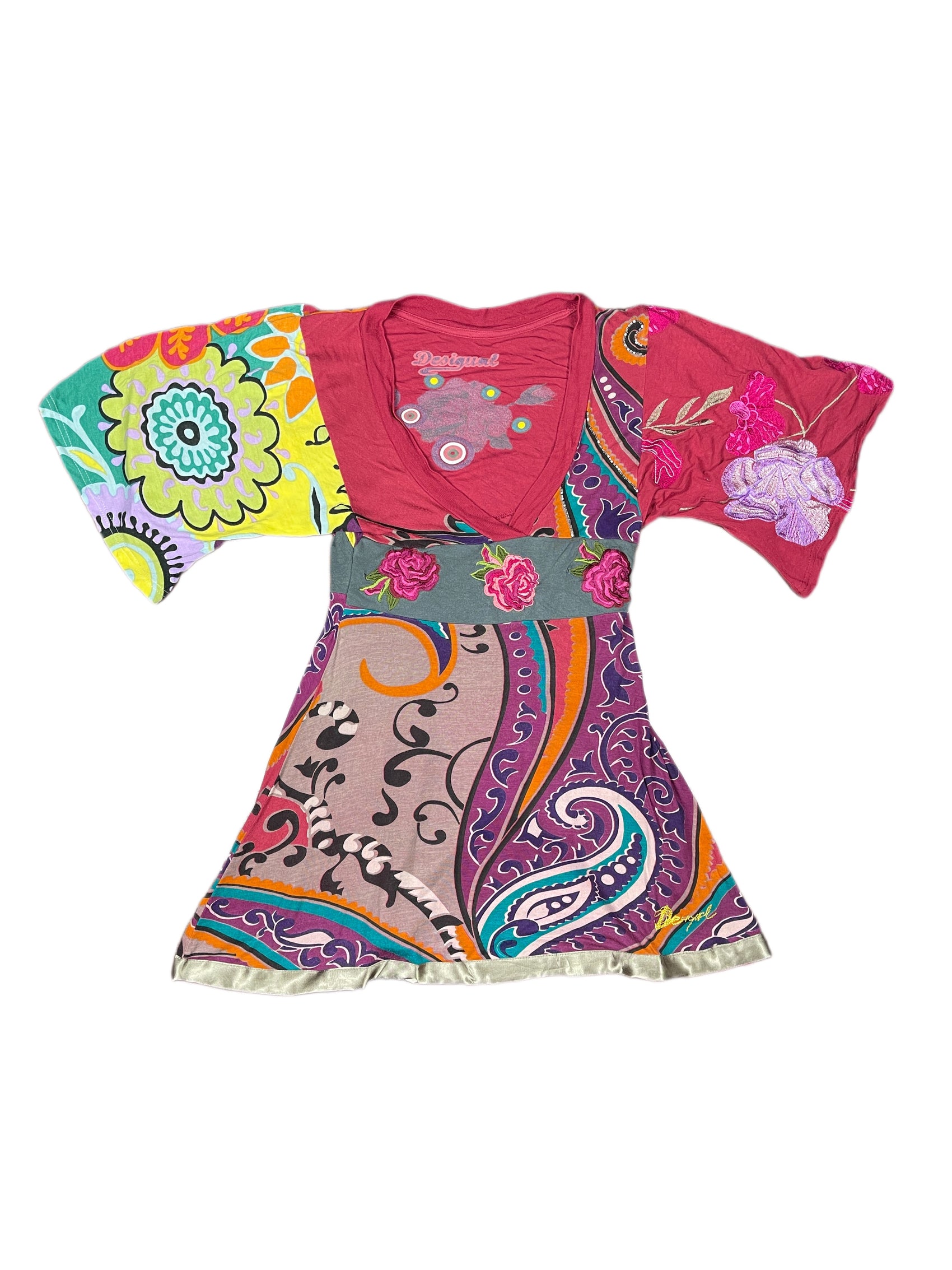 Y2k Desigual Short sleeve Dress Multicolor - XS