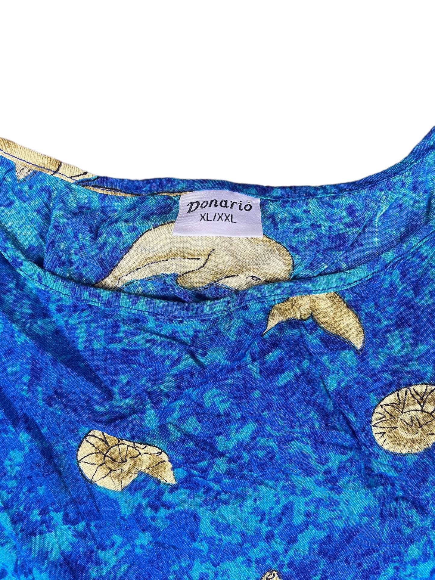 Vintage Donario Dolphin Sleeveless Dress Blue - XL/XXL