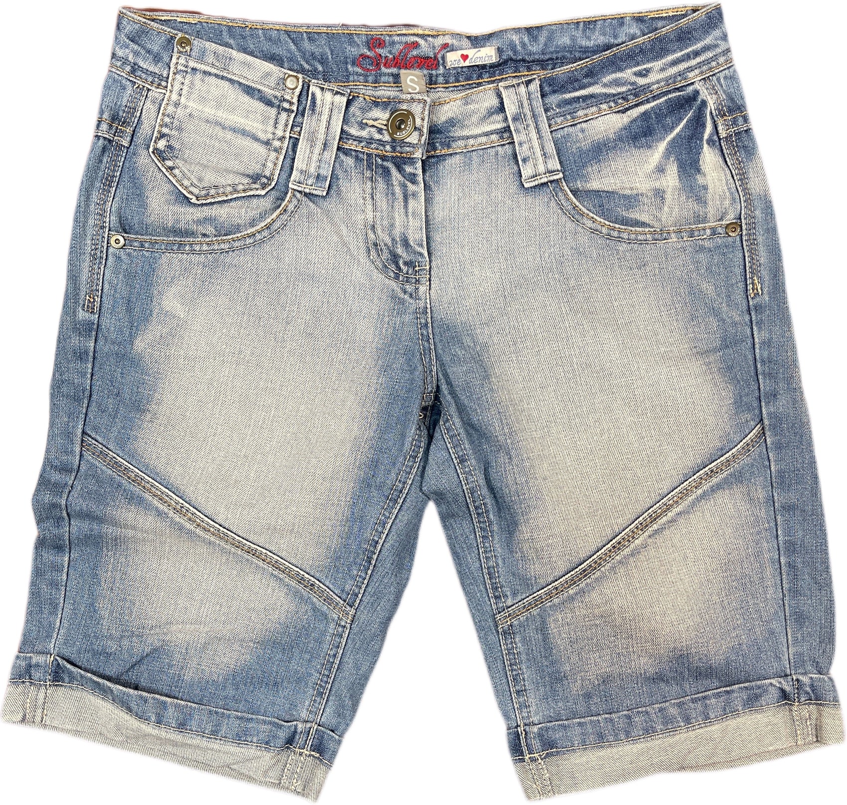 Y2K Sublevel Denim Shorts Blue Cotton S