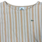 Y2k Lacoste Short Sleeve Top Striped Beige White - M