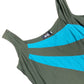 Y2k Pirata Sleeveless Dress Khaki Blue - M