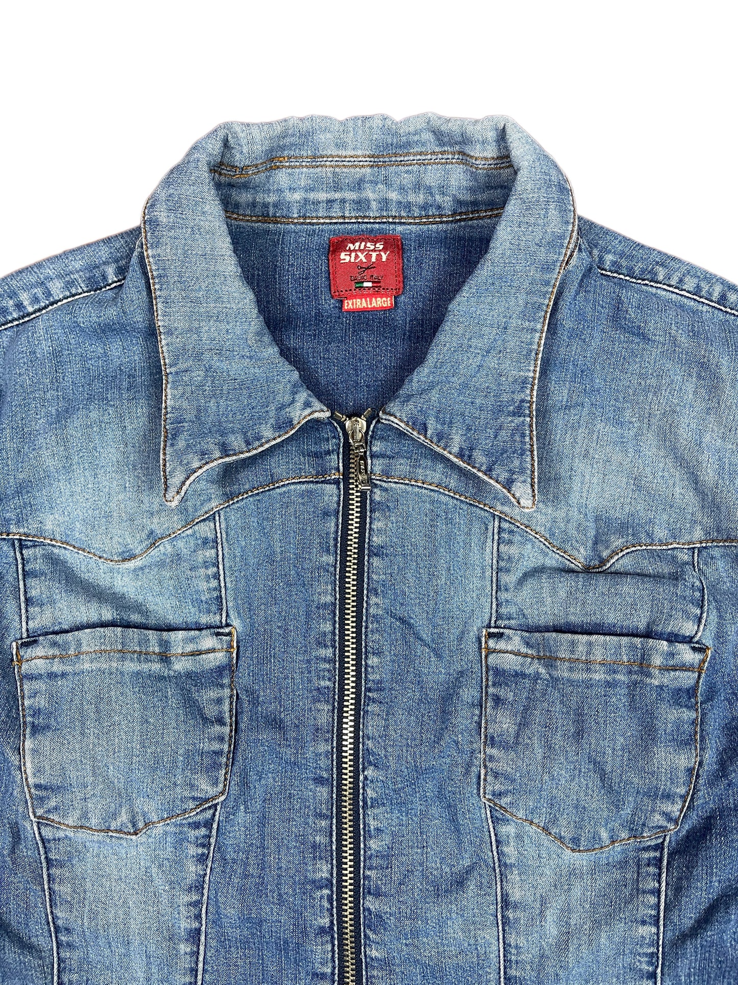 Y2k Miss Sixty Denim Jacket Blue - XL