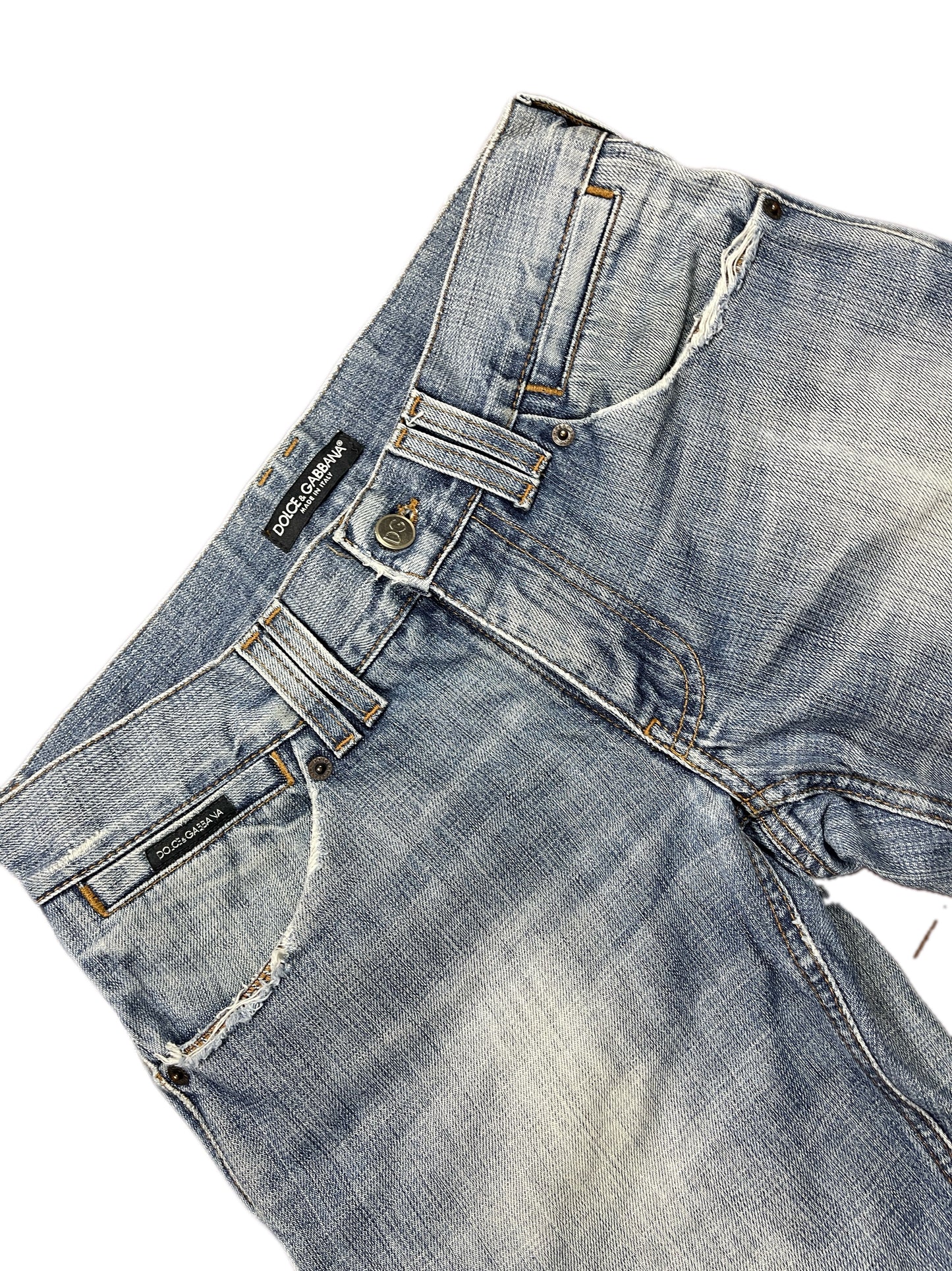 Y2k Dolce & Gabbana Bootcut Denim Pants Blue - L