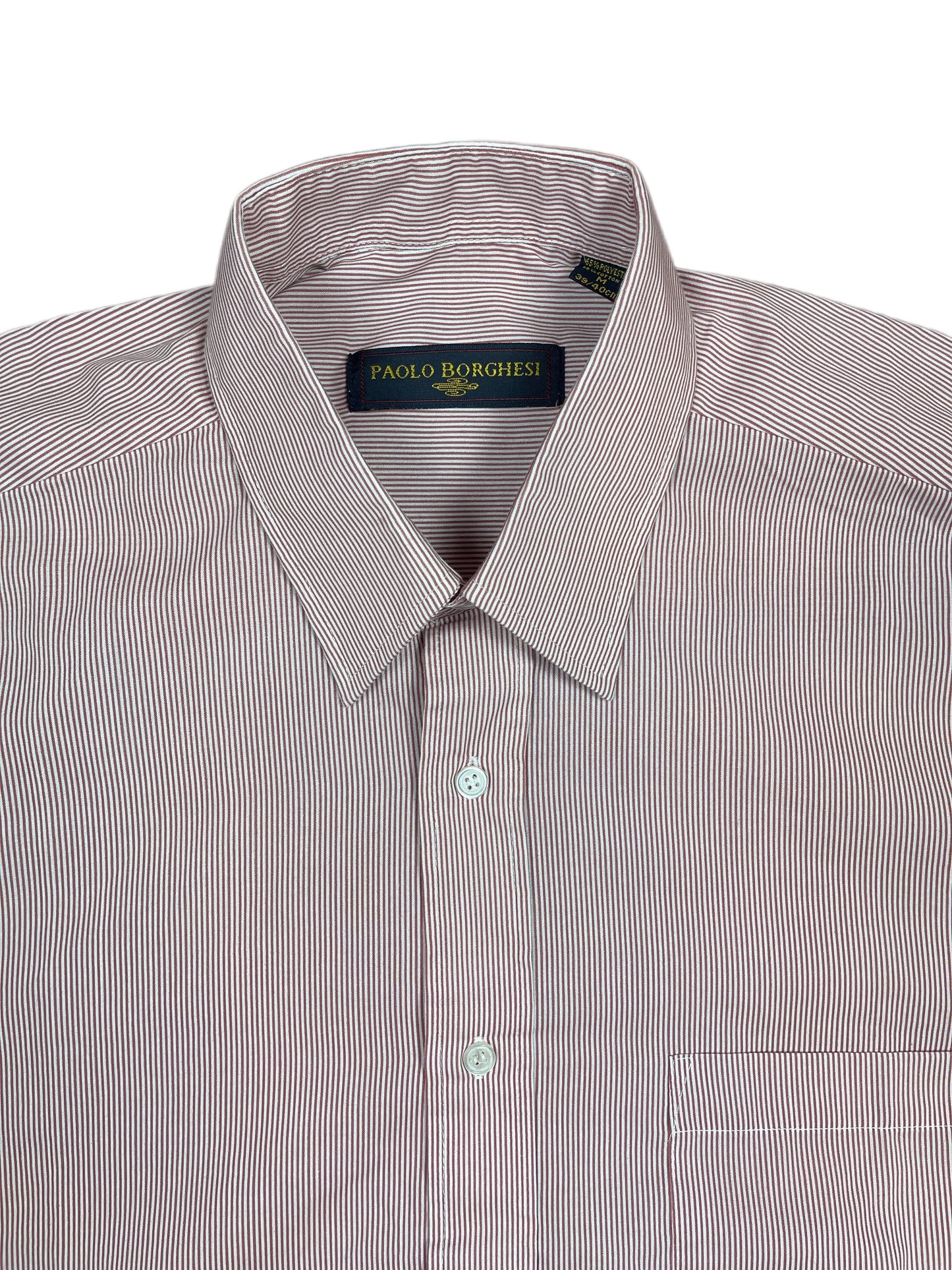 Vintage Paolo Borghesi Short Sleeve Shirt Striped Red White - M