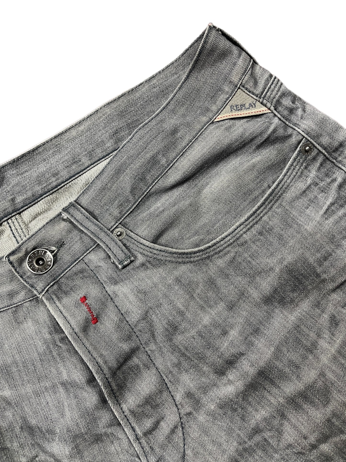 Y2k Replay Bootcut Denim Pants Gray - L