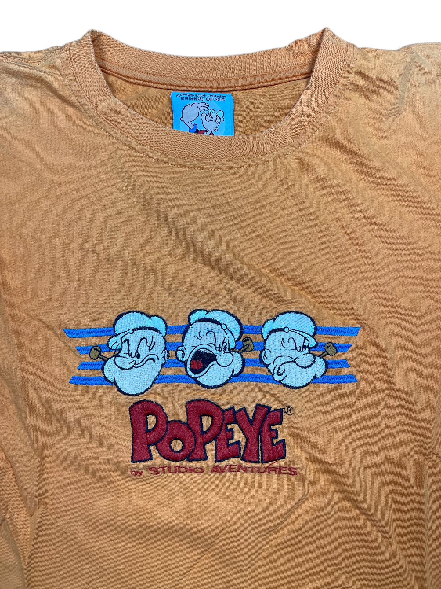 Vintage Popeye 1997 T-Shirt Orange - XS