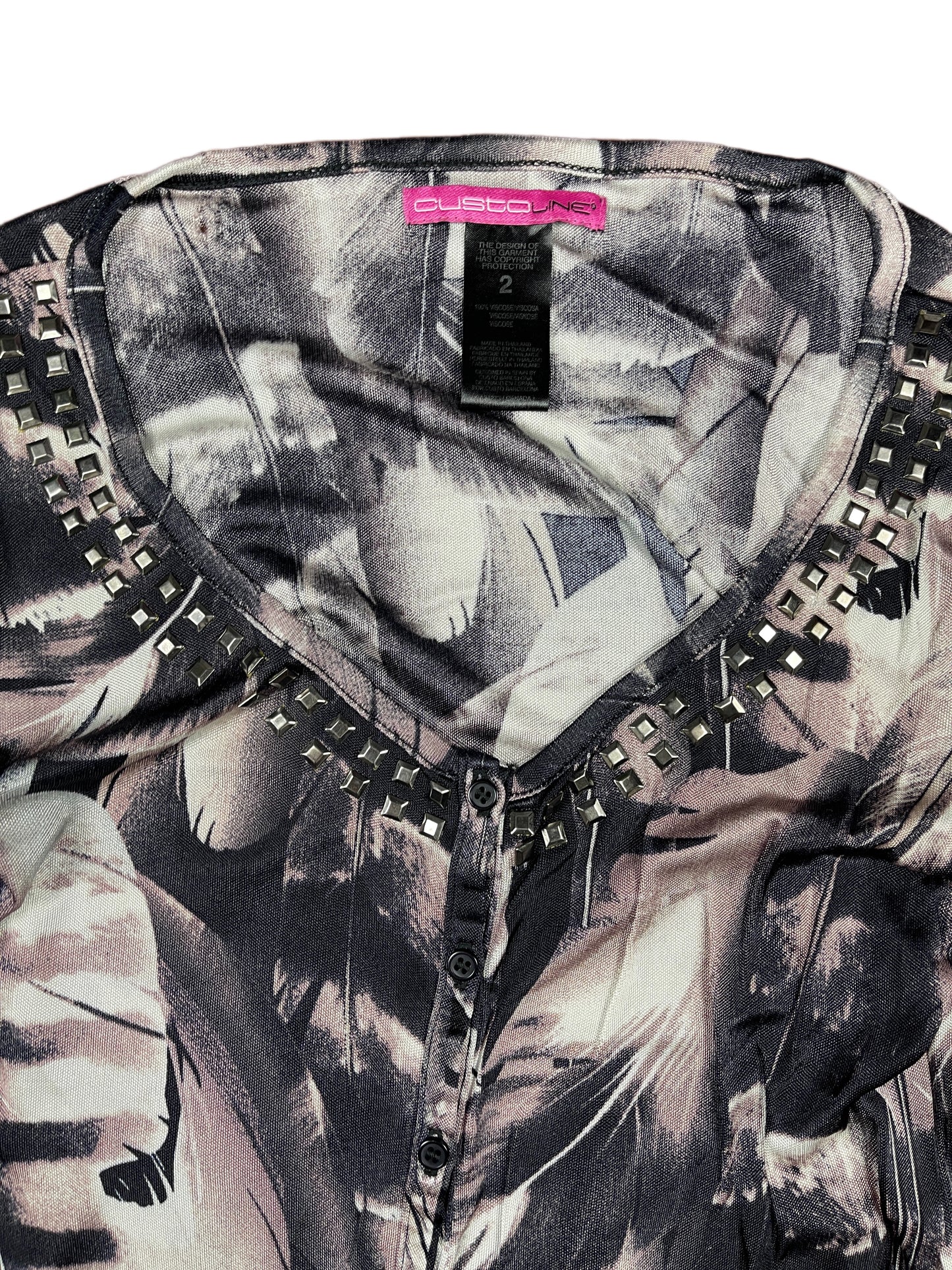 Y2k Custo Barcelona Long Sleeve Dress Black - S