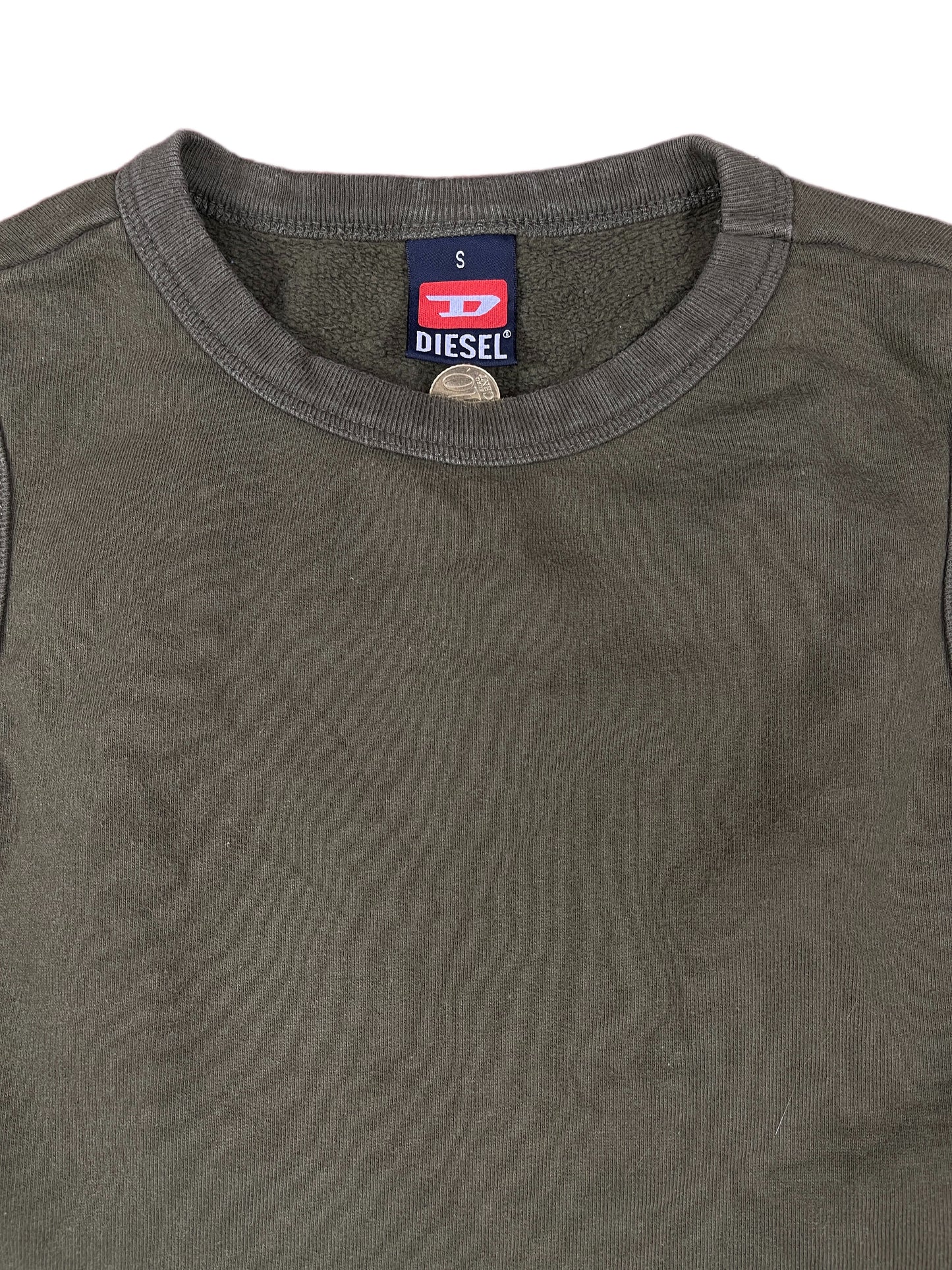 Y2k Diesel Sleeveless Sweatshirt Olive Green -S