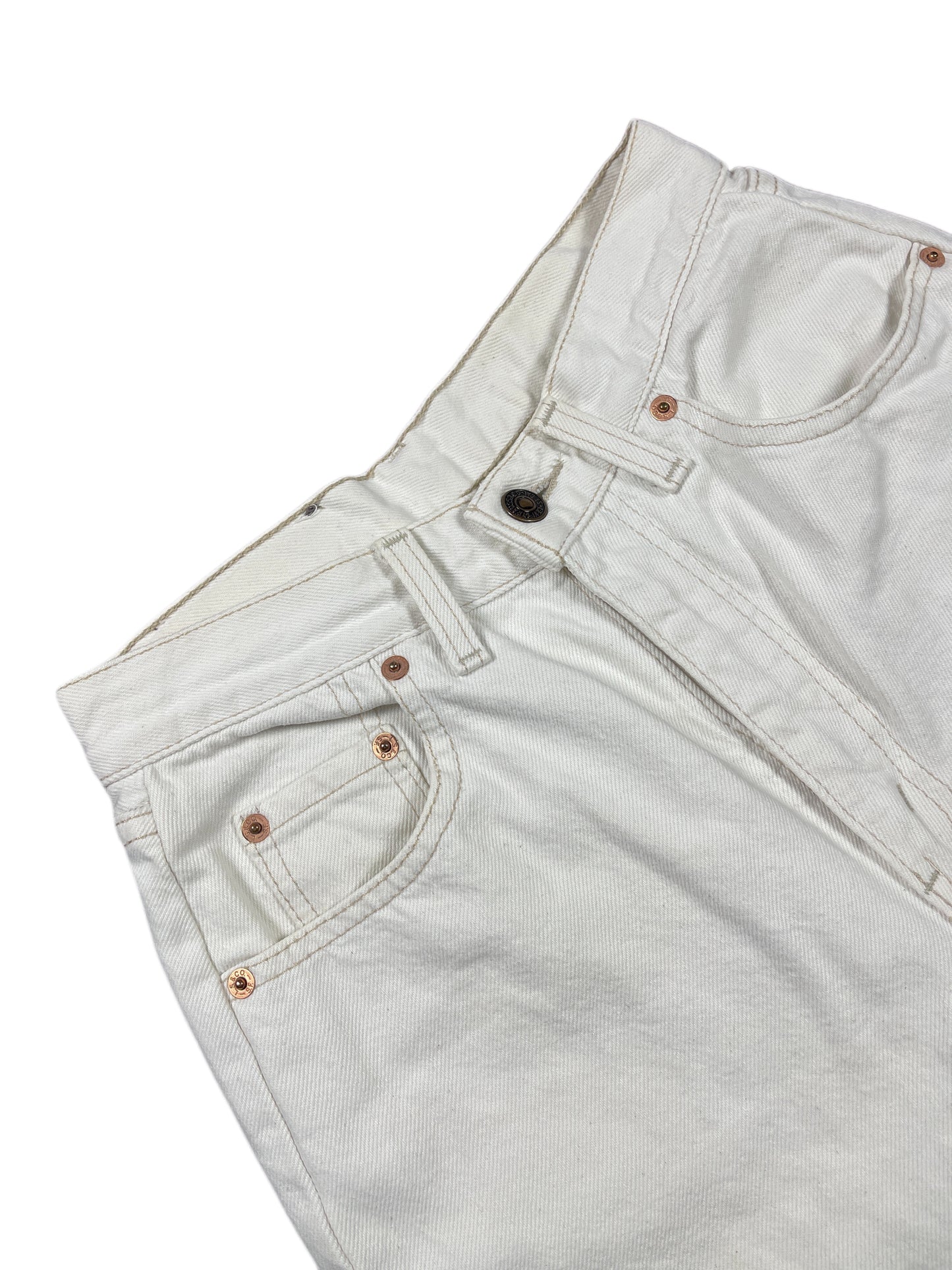 Vintage Levi's High Waist Denim Pants White - M