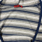 Y2k BbG Long Sleeve Top with Hood Striped Blue Gray - M/L