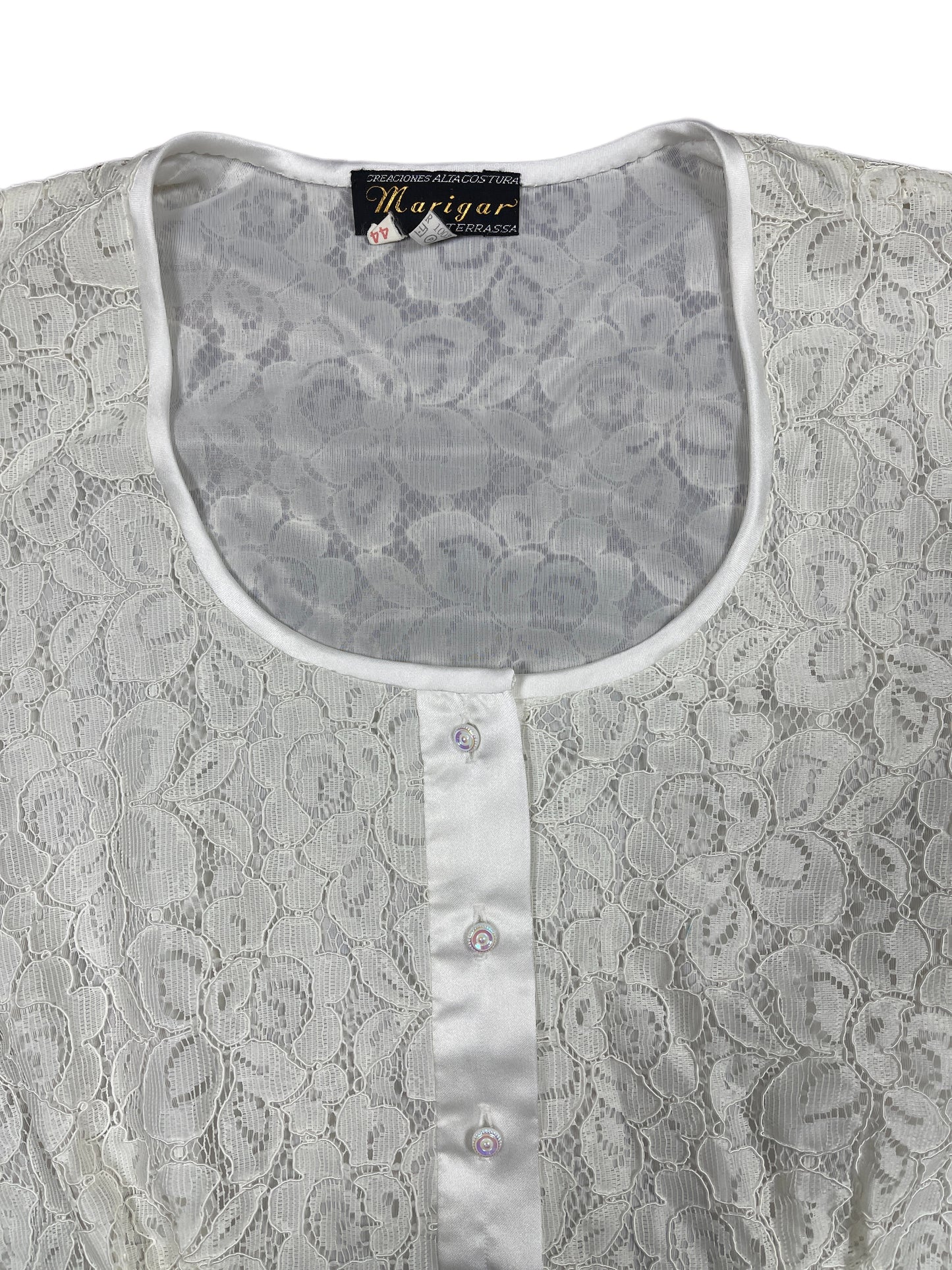 Vintage Marigar Short Sleeve Top White - XXL