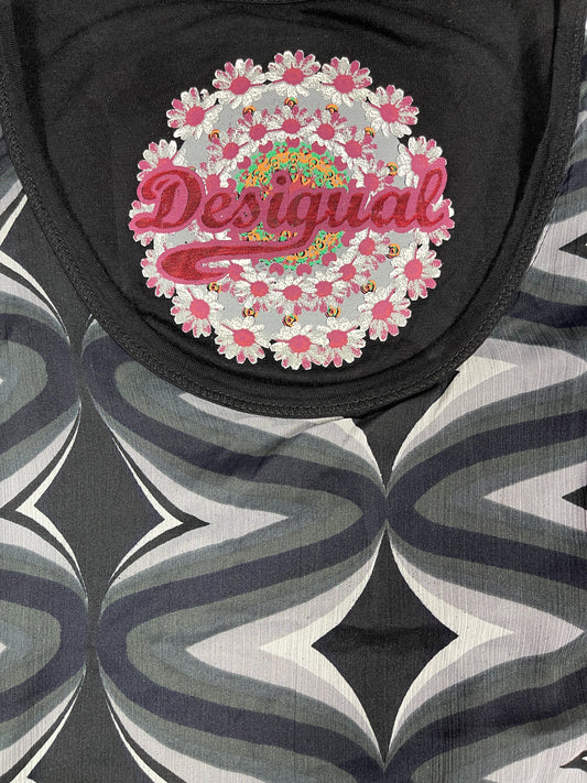 Y2k Desigual Sleeveless Top Black - S