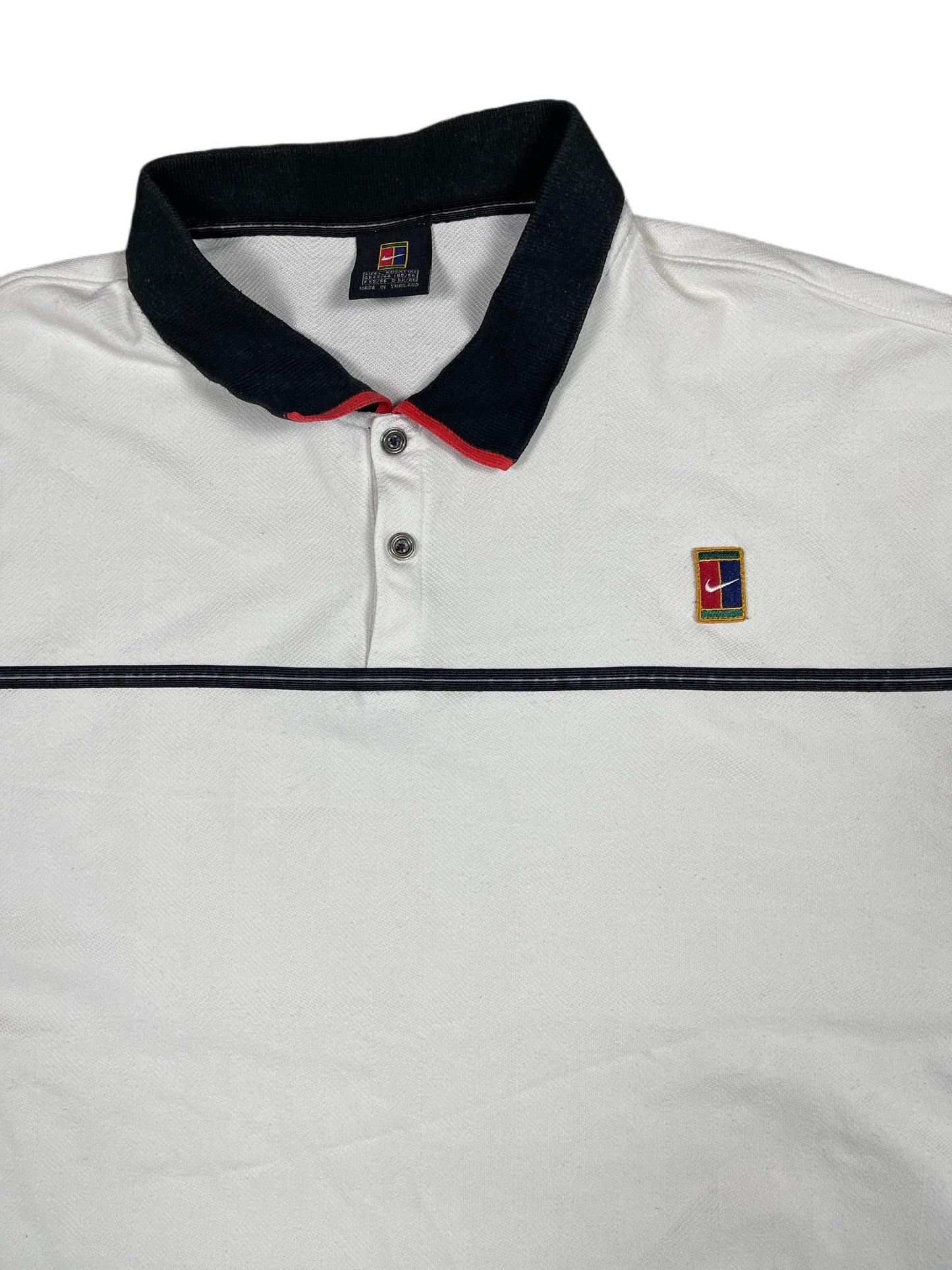 Vintage Nike Court Polo Shirt White - L