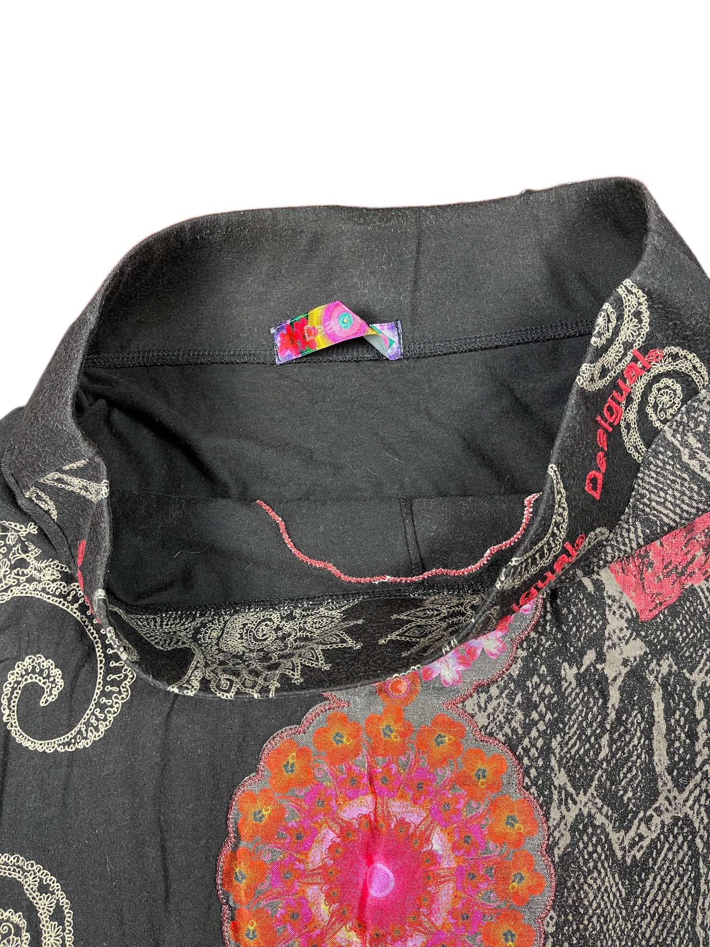 Y2k Desigual Cloth Skirt Black Multicolor M