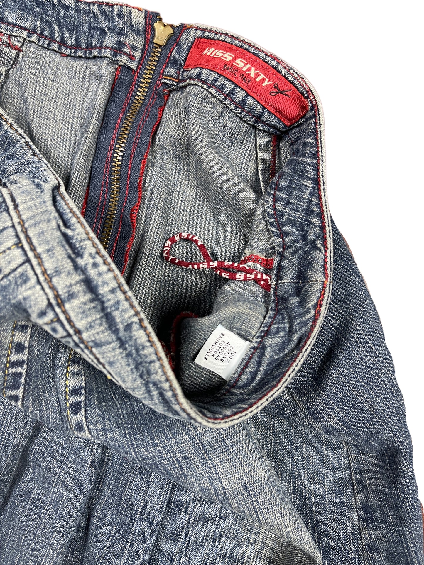 Y2k Miss Sixty Low Waist Denim Mini Skirt Blue - XS/S