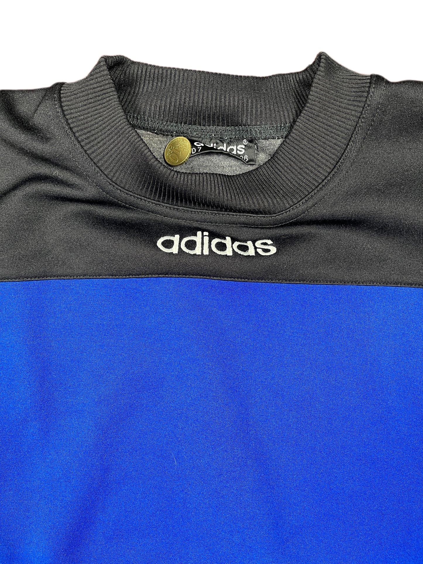 Vintage Adidas 1990s Sport Sweatshirt Blue Black - L/XL