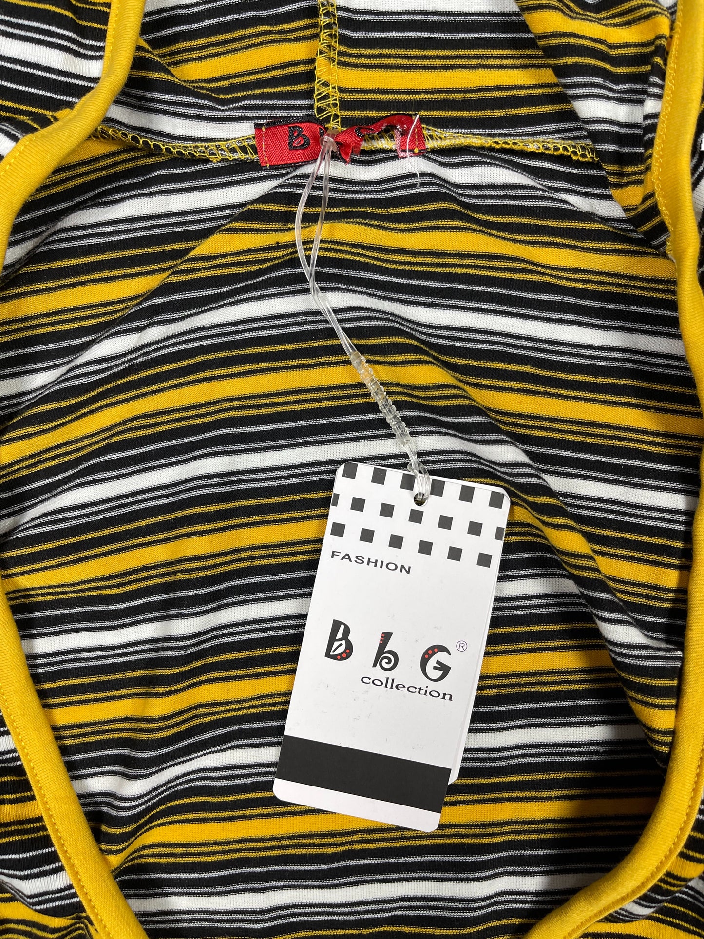 Y2k BbG Long Sleeve Top with Hood Yellow Black - M/L