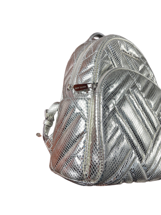 Michael Kors Leather Backpack Silver