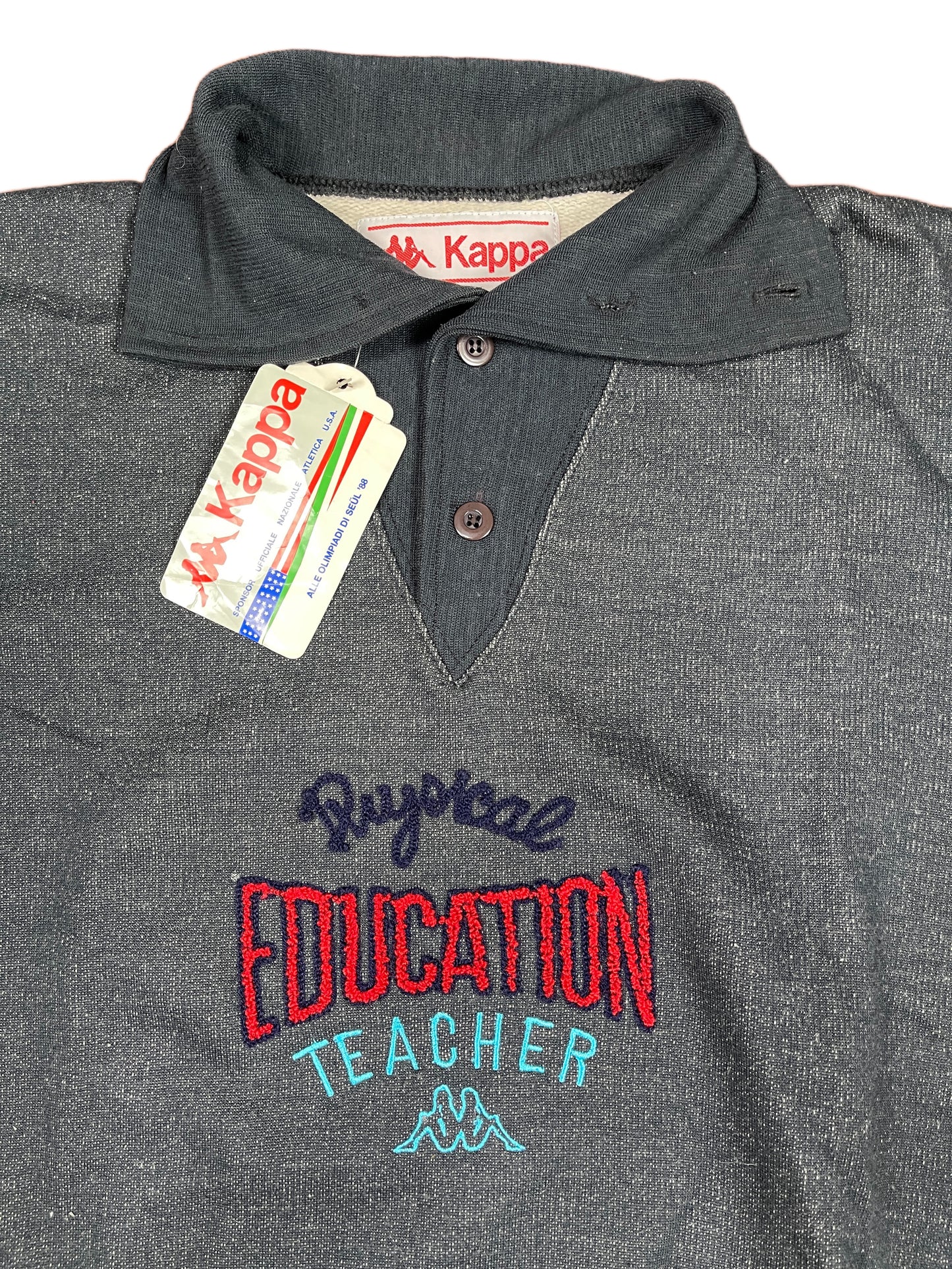 Vintage Kappa 1988 Education Olimpic Games Seül Seol Sweatshirt Gray - L