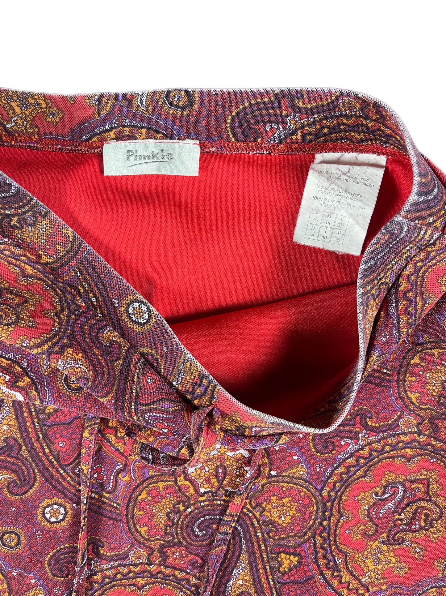 Pimkie Midi Skirt Red Tones Pattern - XS