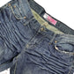 Y2k Displaj Low Waist Bootcut Denim Pants Blue - XL