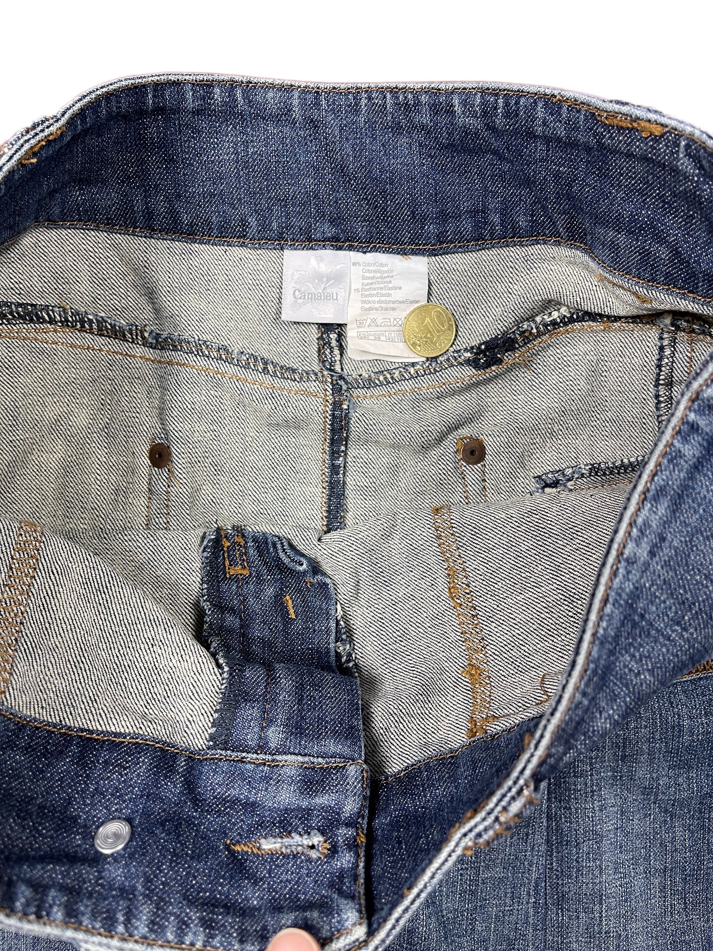 Y2k Camaieu Denim Skirt Blue - M
