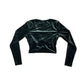 Y2k Divided Long Sleeve Top Velvet Black - L