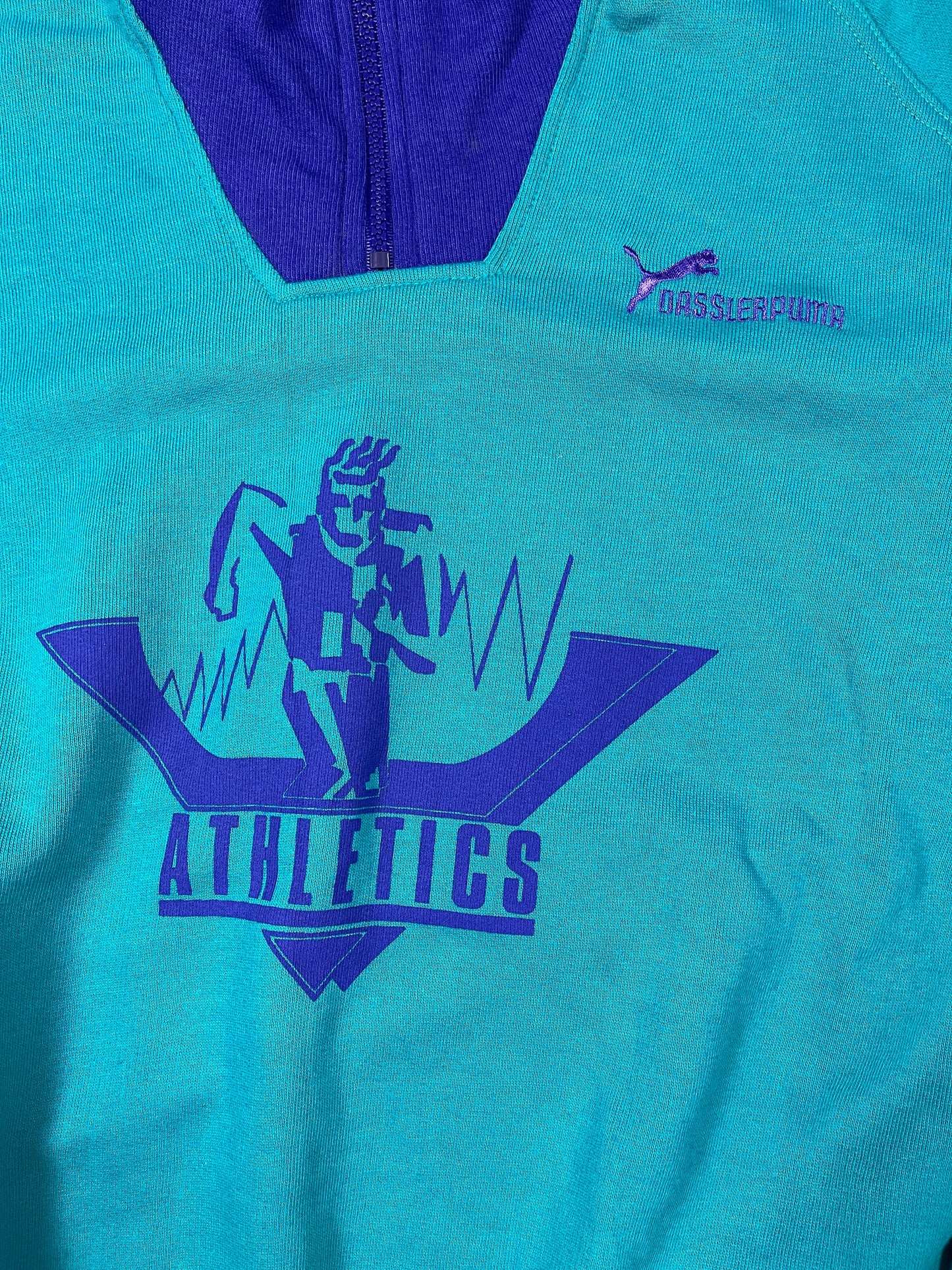 Vintage Puma 1980s Dassler Sweatshirt Turquoise - XL/XXL