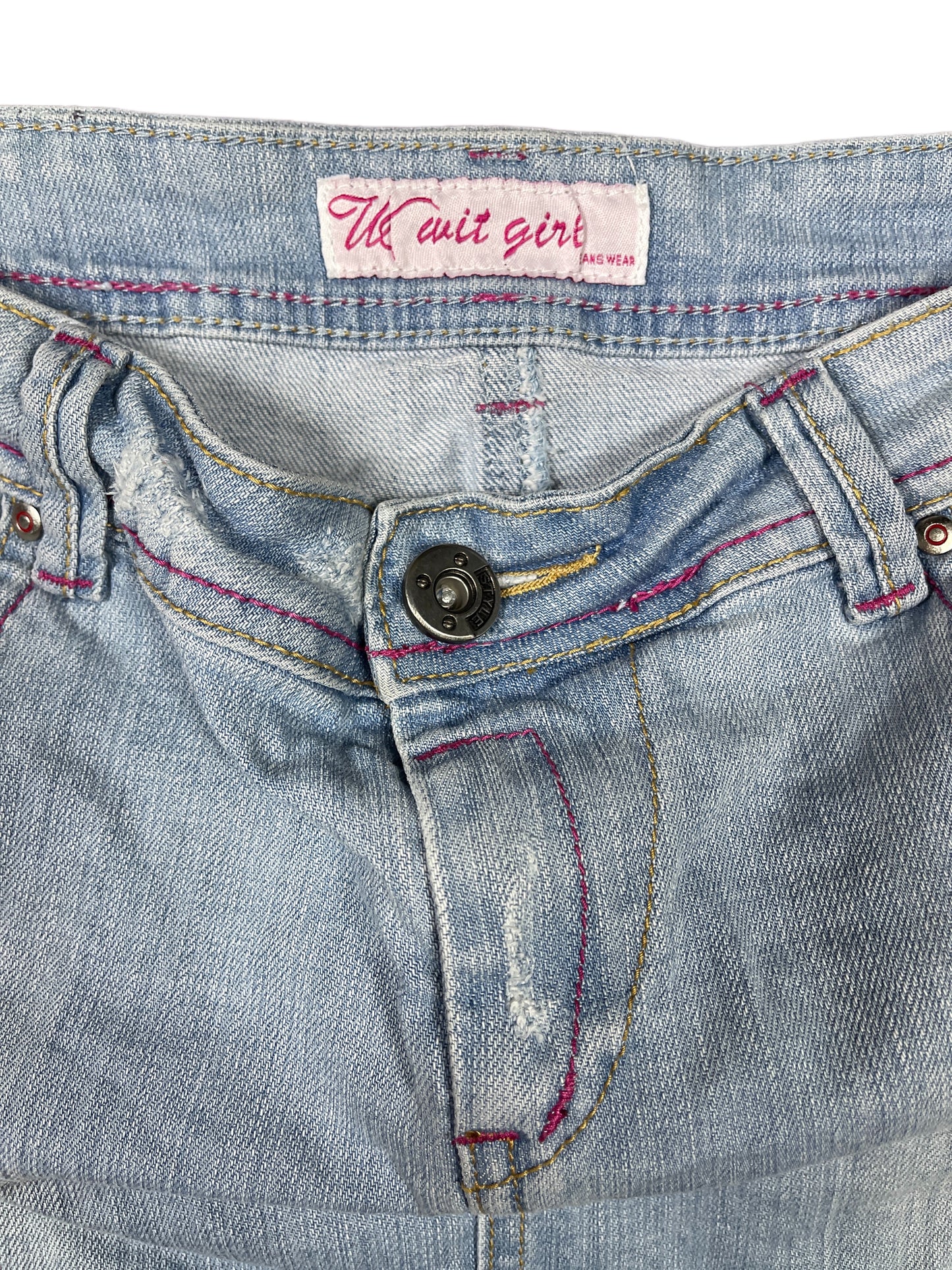 Y2k Wit Girl Denim Skirt Blue - XL