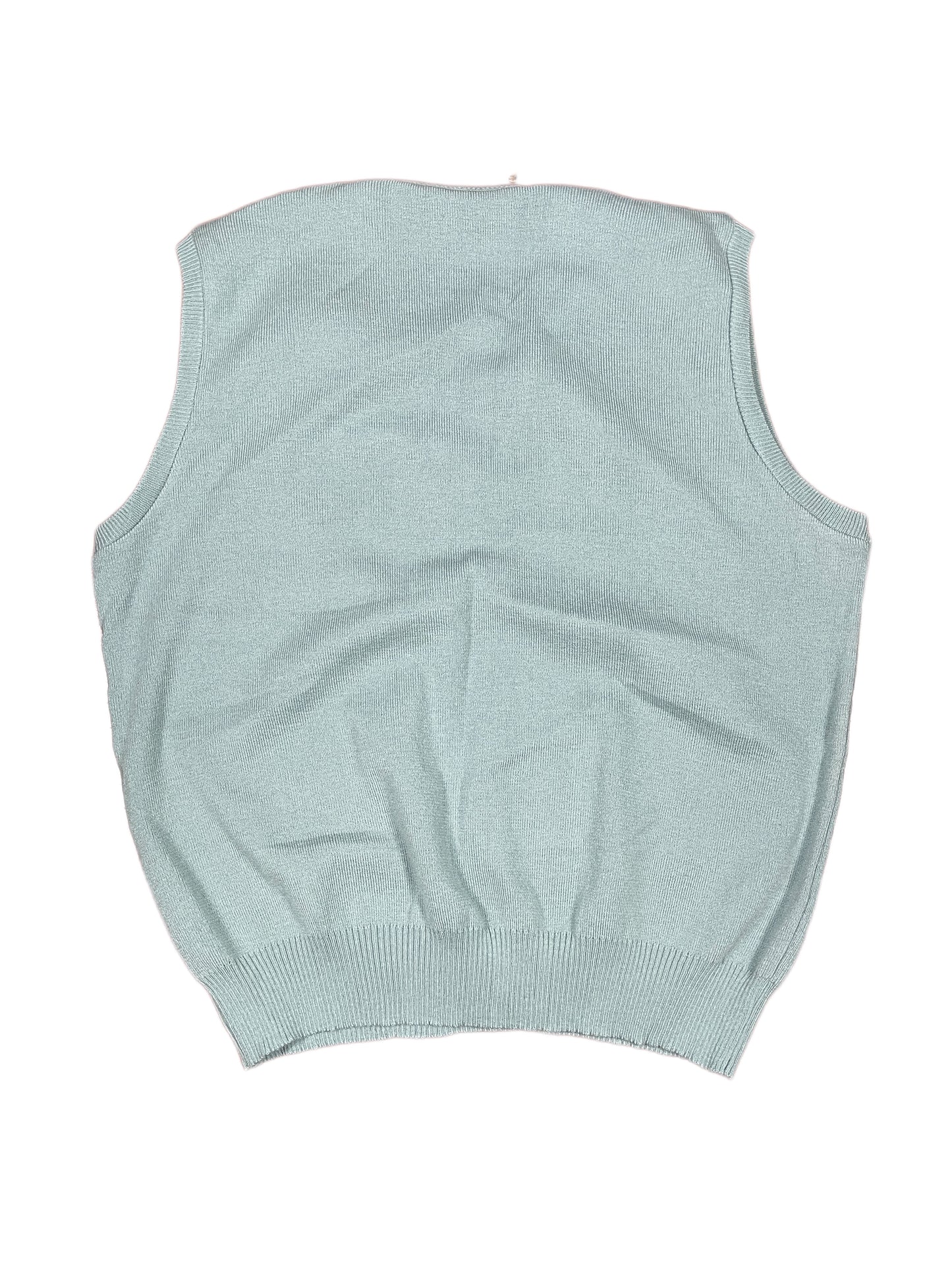 Vintage Sleeveless Knitted Sweatshirt Turquoise - L