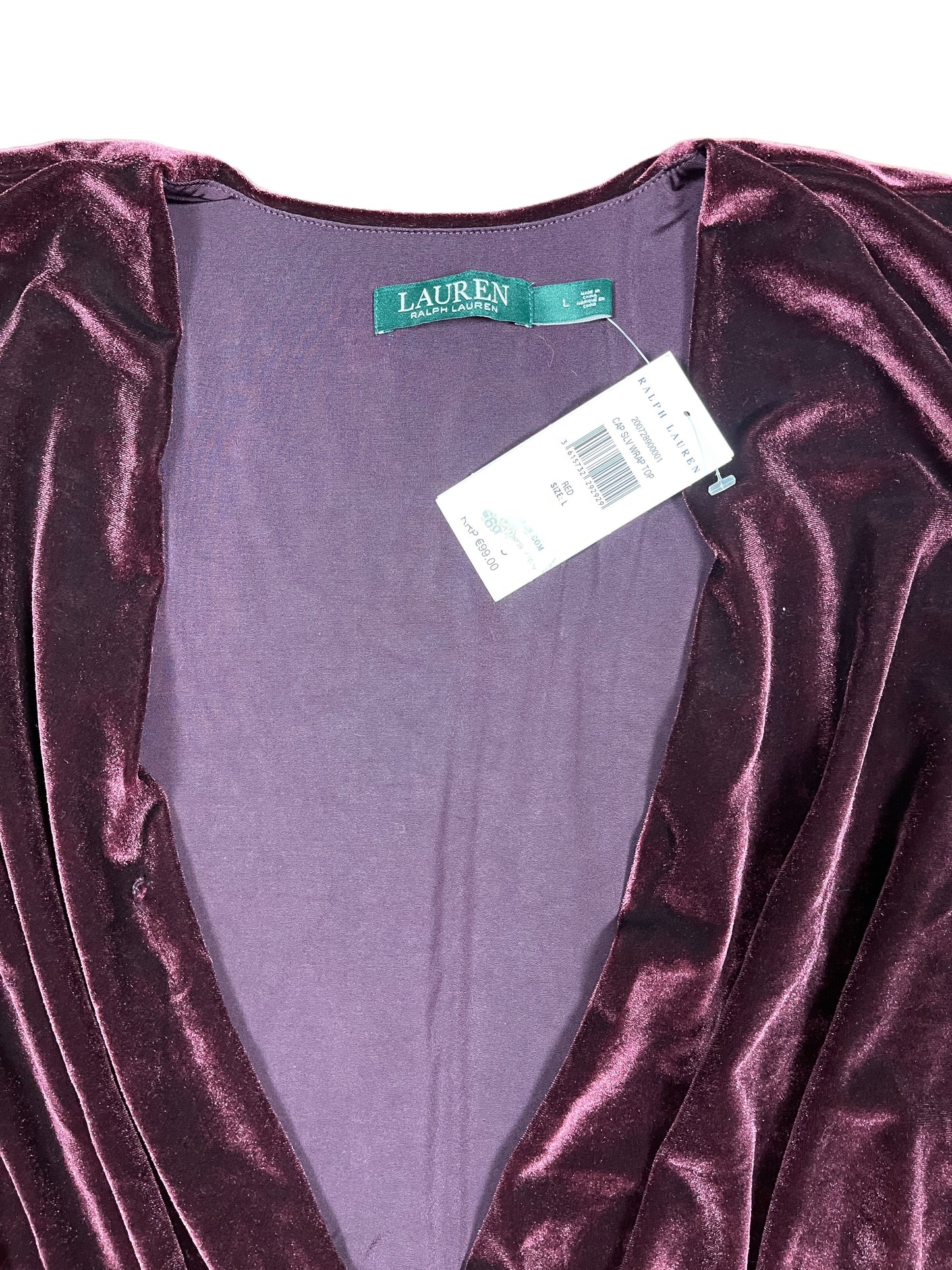 Ralph Lauren Green Label Sleeveless Top Velvet Bordeaux - L