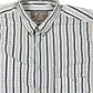 Vintage Klondike Short Sleeve Shirt Striped White Blue - XL