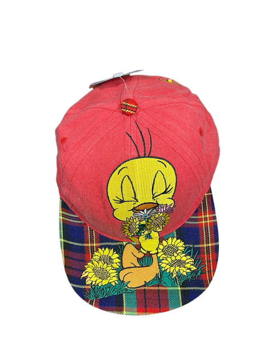 Vintage Tweety 1999 Looney Tunes Warner Bros Cap Red