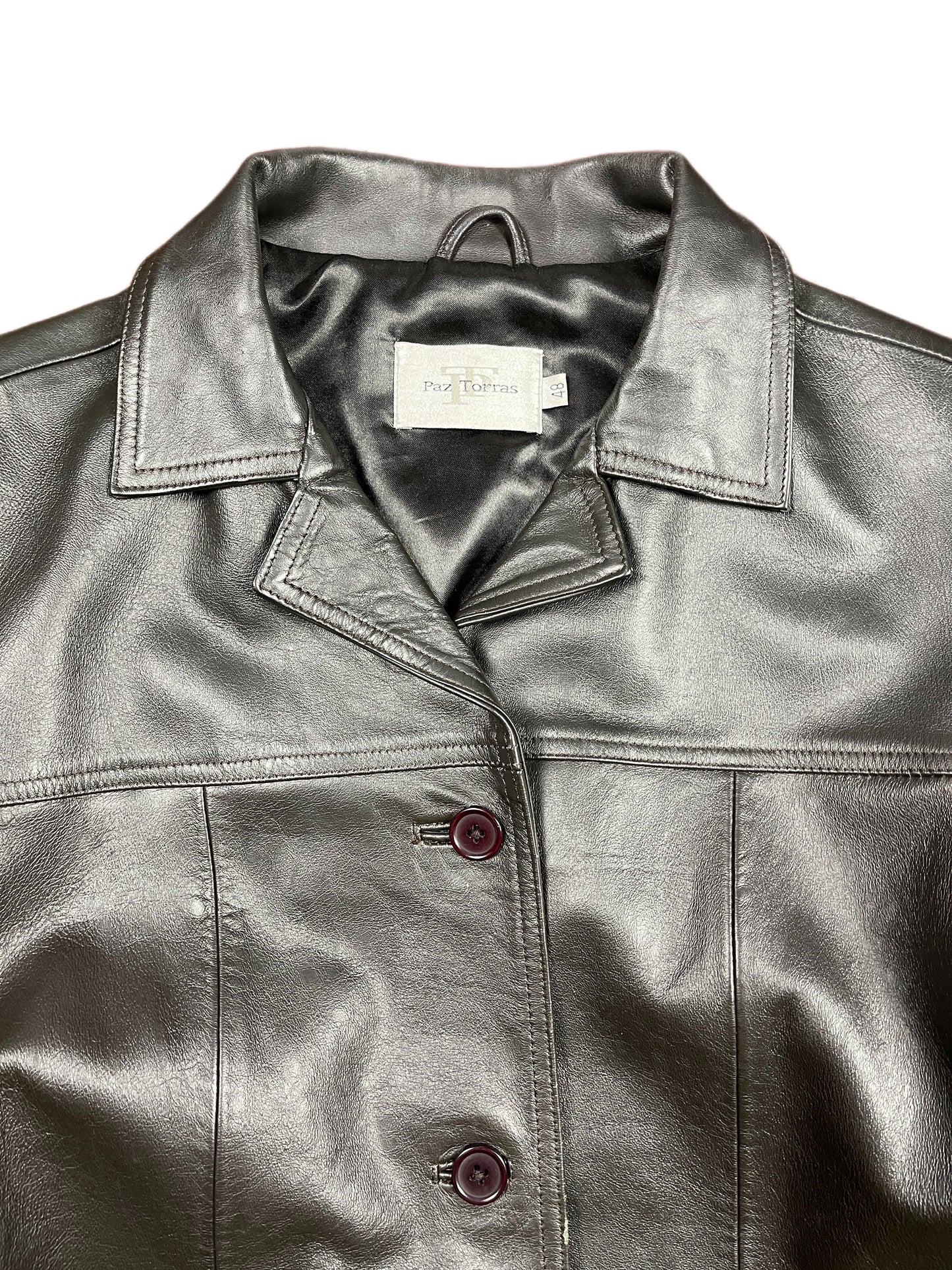 Vintage Paz Torras Leather Jacket Black - XXL