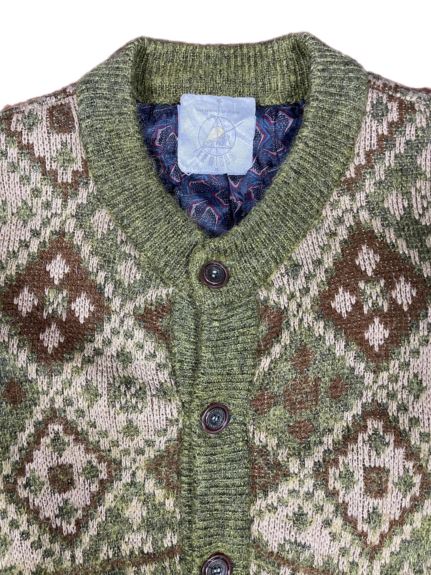 Vintage Leo Leo Mohair Jacket Green Brown - L