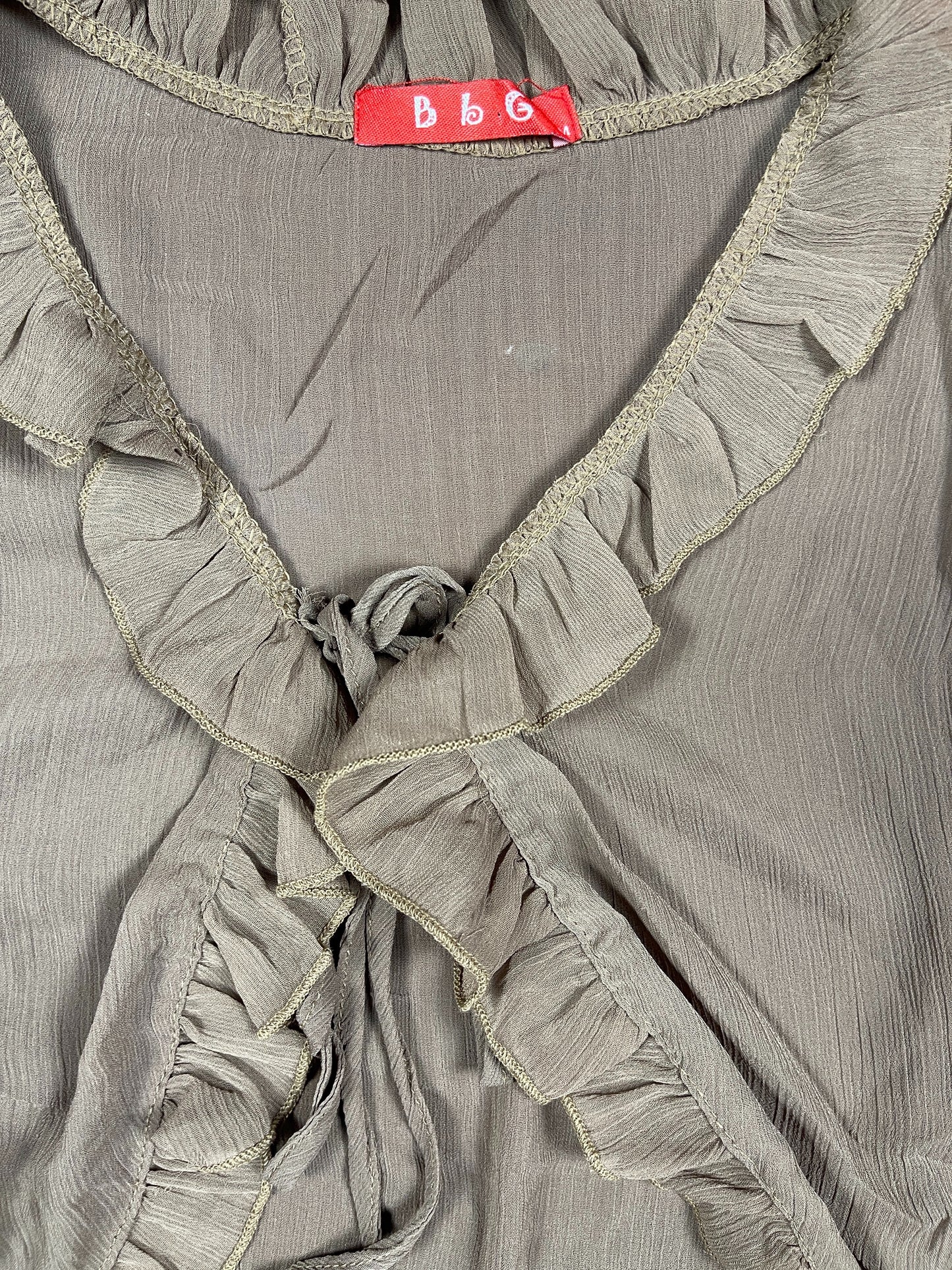 Y2k BbG Short Sleeve Top Beige - M