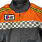 Vintage Motorcycle Racing Jacket Black Orange - XL