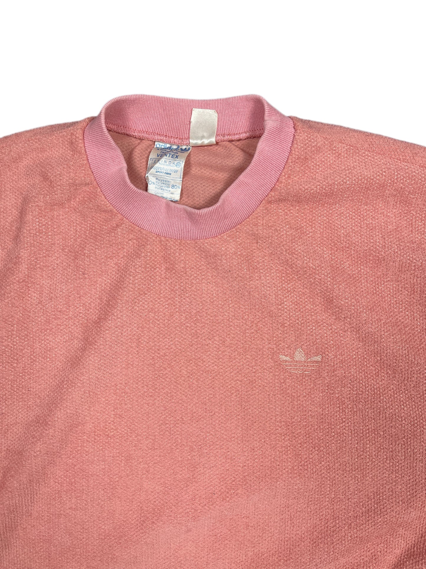 Vintage 1980s Adidas Short Sleeve Sweatshirt Rose M