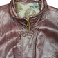 Vintage Leather Jacket Wine Red - XXXL