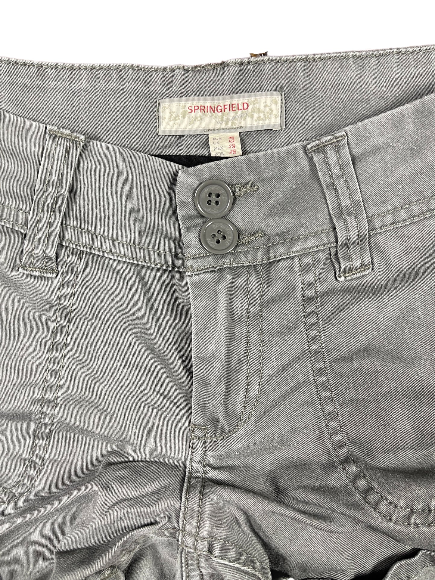 Y2k Springfield Low Waist Shorts Gray - M