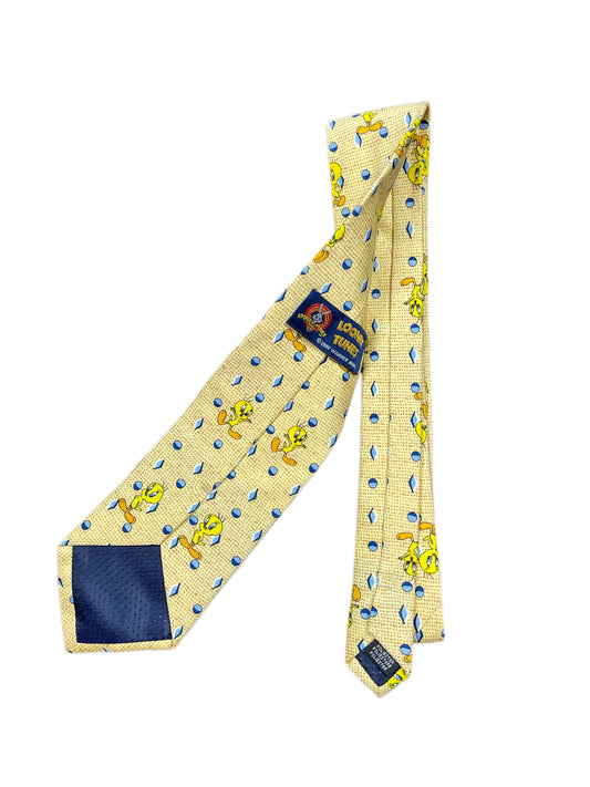Vintage Tweety 2000 Looney Tunes Tie Yellow