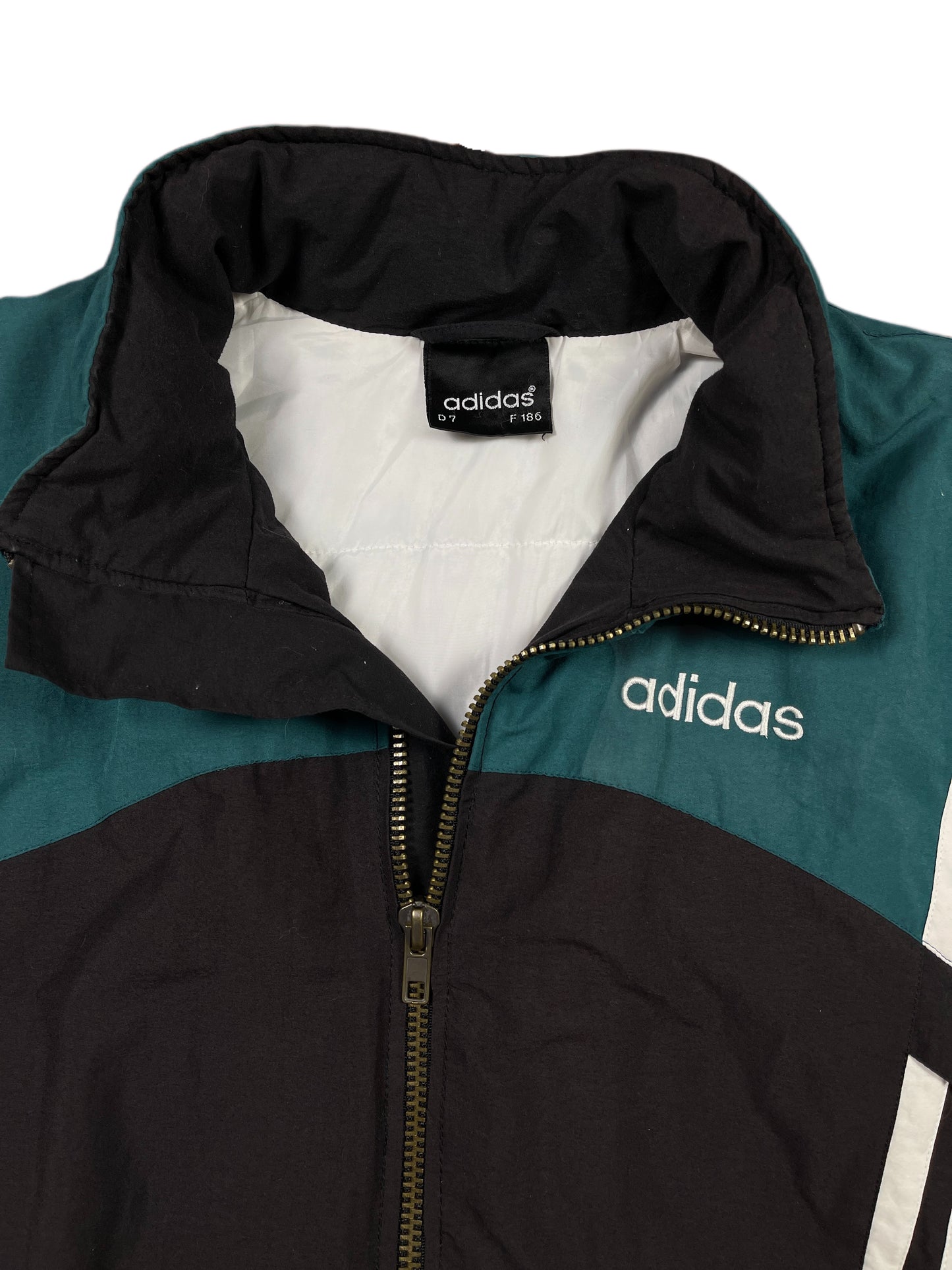 VIntage 90s Adidas Sport Jacket Black Green - XL